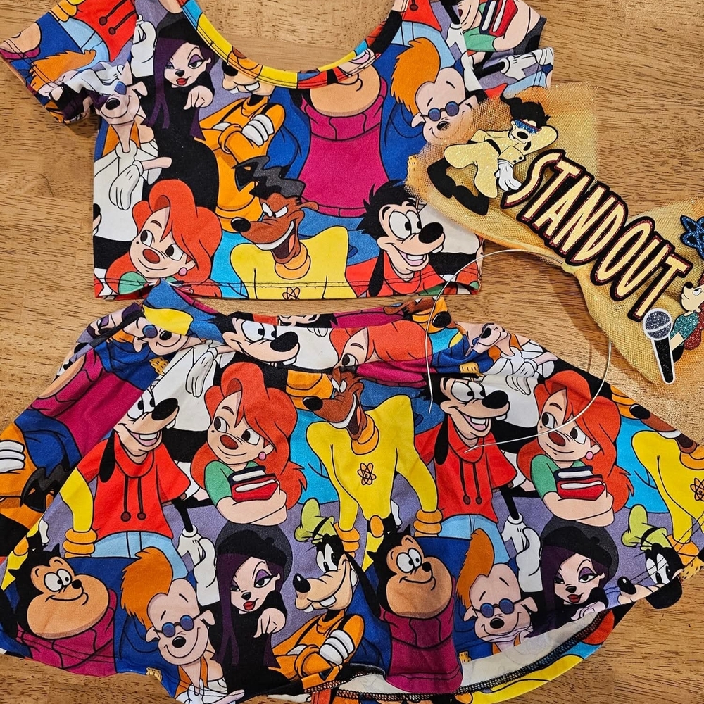 Colorful Cartoon Character Kids Dress